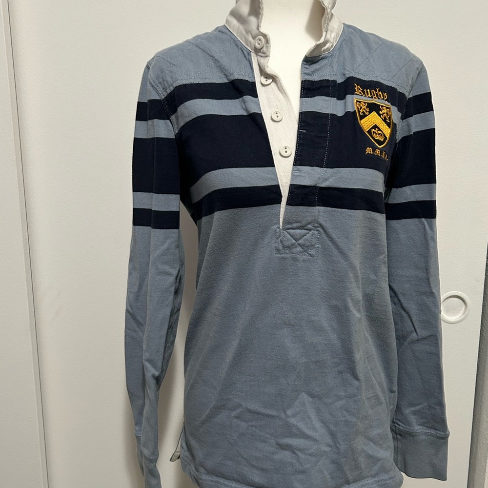 Ralph Lauren label rugby,Blue and Navy Striped Rugby Shirt
